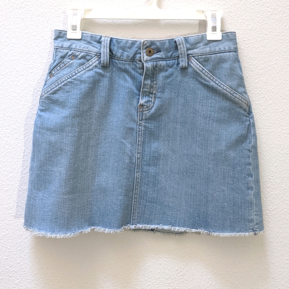 GAP Y2k/2000s Stretch Jeans mini denim skirt light wash